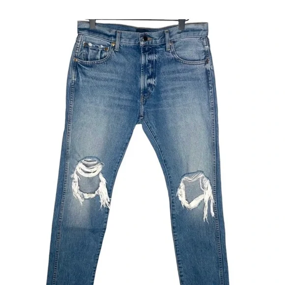 Khaite Blue Distressed Jeans - Picture 2 of 8